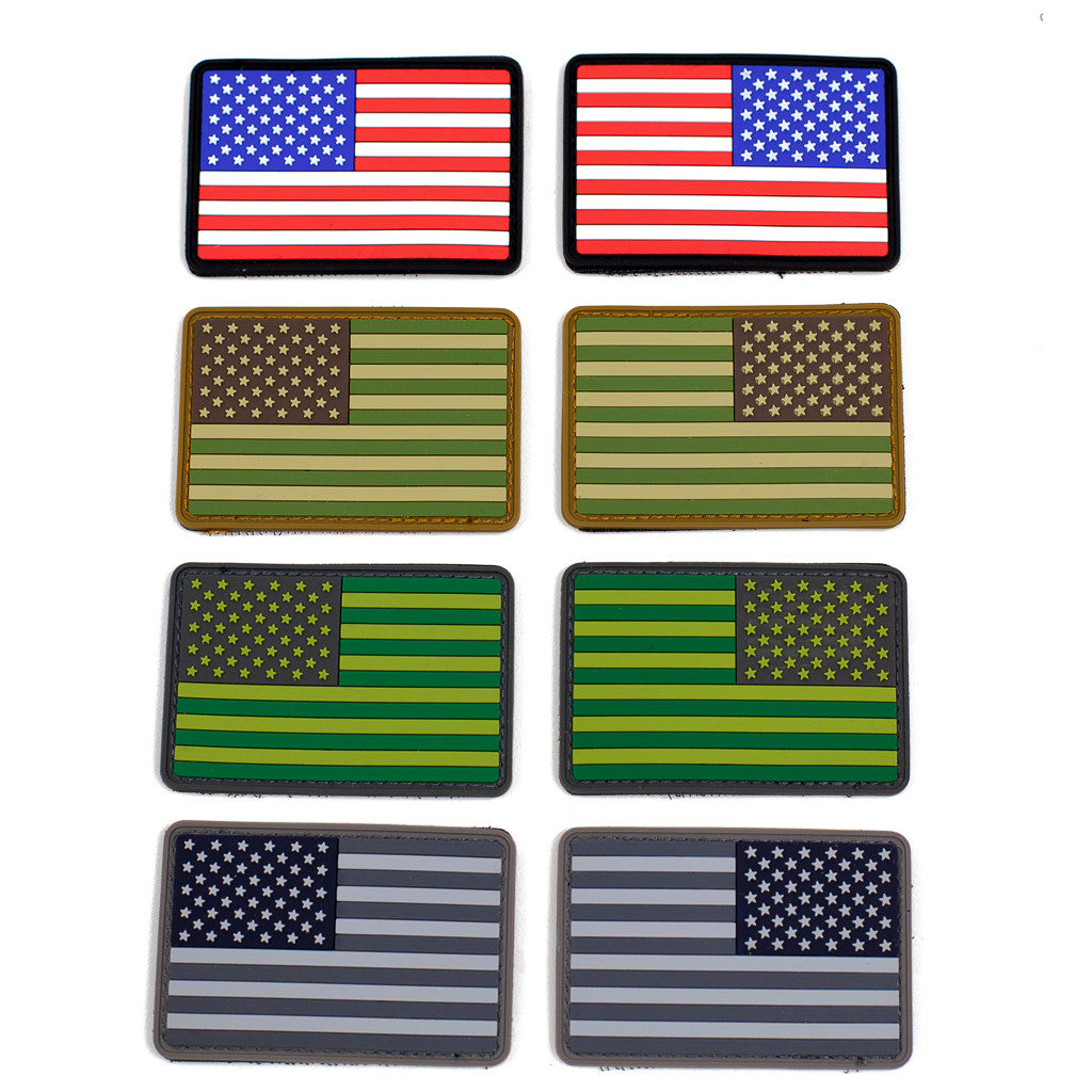U.S.A. Flag PVC Embroidery Velcro Patch - Red, White, Blue - Pet